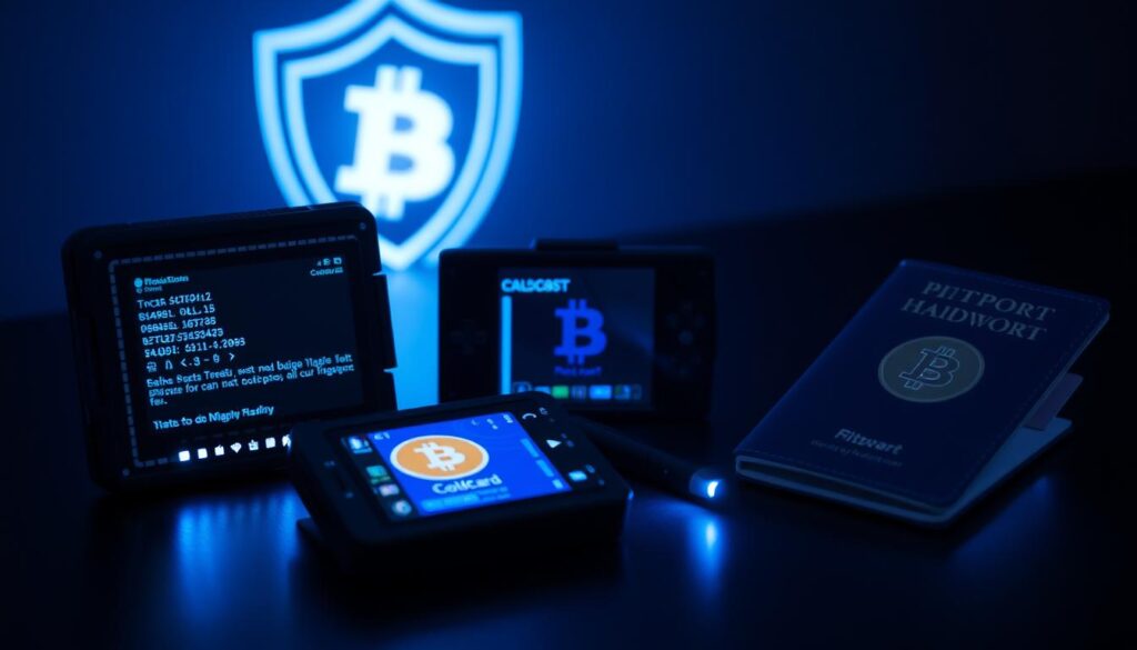 Collection of hardware wallets for Bitcoin cold storage when choosing the right bitcoin wallet