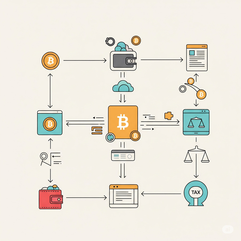 Diagram showing tax optimization strategies for Bitcoin inheritance