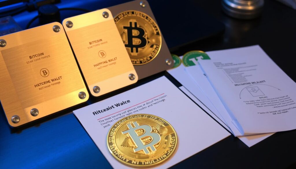 Various seed phrase backup methods including metal plates for choosing the right bitcoin wallet